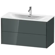 Duravit XViu Waschtisch-Unterschrank XV41350B238 101 x 55,7 x 48 cm, dolomiti grey hochglanz, 2 Schubkästen, schwarz matt