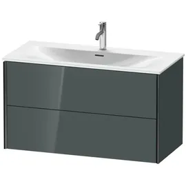 Duravit XViu Waschtisch-Unterschrank XV41350B238 101 x 55,7 x 48 cm, dolomiti grey hochglanz, 2 Schubkästen, schwarz matt