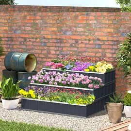 Outsunny Hochbeet 118 x 62 x 118 cm Dunkelgrau