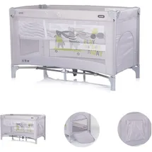 Chipolino Reisebett Ariel, 2 Ebenen, Tragetasche, Seiteneingang, Seitentasche grau/hase