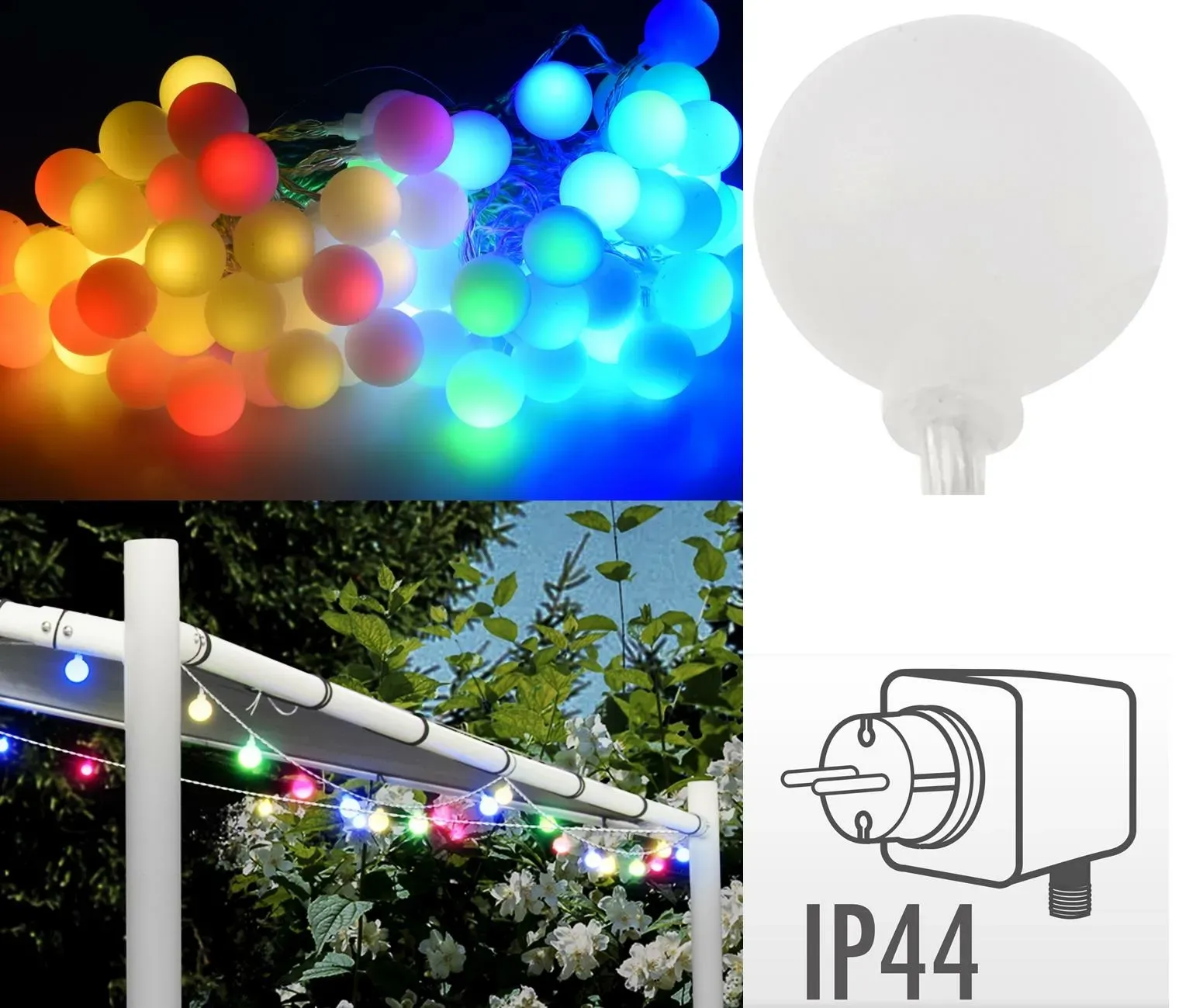 Gartenlichterkette 80 LED - Partybeleuchtung Partylichterkette Lichterkette IP44