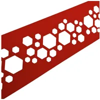 zaun|zu® Sichtschutzstreifen PREMIUM Dekor Hexagon 255 x 15 cm Rot