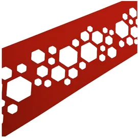 zaun|zu® Sichtschutzstreifen PREMIUM Dekor Hexagon 255 x 15 cm Rot