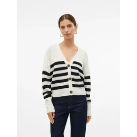 Vero Moda VMLEA LS V-Neck Cuff Cardigan Schwarz/Weiß XS