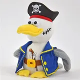KÖGLER 75922 - Labertier Piraten Möwe Malwin, ca. 20 cm groß, nachsprechendes Plüschtier mit Aufnahme- und Wiedergabefunktion, plappert alles nach und bewegt sich, batteriebetrieben