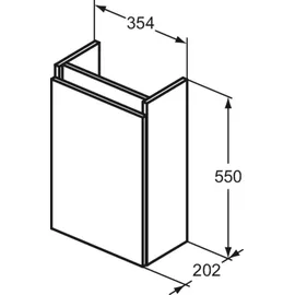 Ideal Standard Eurovit Plus Handwaschbeckenunterschrank R0271TI Grau lackiert, 345x202x550mm, Tür 1, Anschlag links/rechts