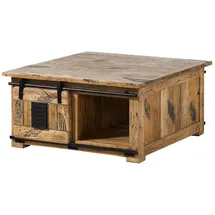 MASSIVMOEBEL24.DE RAILWAY Beige Mangoholz 90 x 45 x 90 cm