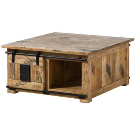 MASSIVMOEBEL24.DE RAILWAY Beige Mangoholz 90 x 45 x 90 cm