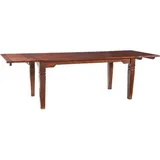 Massivmoebel24 Esstisch mit Ansteckplatten Akazie 180-220/260x90x76 nougat lackiert oxford 121