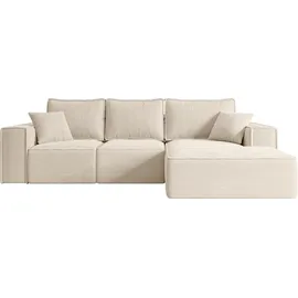altdecor Ecksofa Cord 2-Sitzer Beige