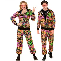 W WIDMANN MILANO Party Fashion - Kostüm Trainingsanzug, Hippie, Flower Power, 80er Jahre Outfit, Jogginganzug für Karneval & Party