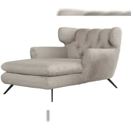 KAWOLA Relaxsessel CHARME Cord 130 x 95 x 160 cm Grau mit Kissen