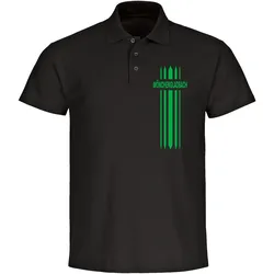 multifanshop Poloshirt - Mönchengladbach - Streifen - Druck grün - Polo