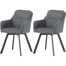 xonox.home Stuhl Sophie Chenille-Optik anthrazit 2er Set