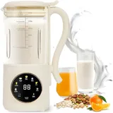 AKKEE Smoothie-Maker 1400ml Nussmilchmaschine, Entsafter Sojamilch Maschine, 600 W, mit 12 klingen beige|weiß