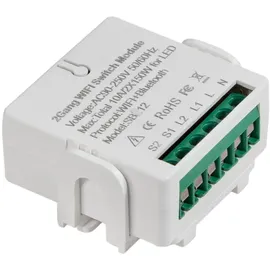 Logilink SH0124 - Wi-Fi Smart Home 2-Kanal-Switch-Modul-Klemmblock, über App steuerbar, Tuya kompatibel,