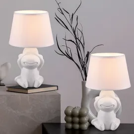 ETC Shop Tischleuchte Affen Weiß 2 St.