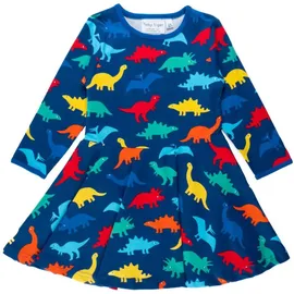 Toby Tiger Skater Kleid mit buntem Regenbogen Dinosaurier Print in bunt | Gr.: 98
