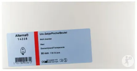 Alterna Uro Zweiteiliger Mehrkammerbeutel Offen 50mm Maxi 450ml Transparent 30 Stück (14228)