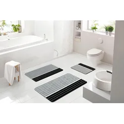 Badematte BATEX "Tandea", grau, H:27mm, Polyacryl, Badematten, extra weiches und pflegeleichtes Garn
