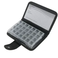MagiDeal 7 Tage Tablettenbox Wochen Medikamentendosierer 7 Tage enbox 4 Fächer/Tag Tablettendose Reise endose, Weiß