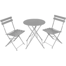 Vanage Stahl Bistro Balkon Set, grau, versch. Farben