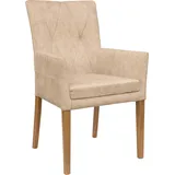 Armlehnstuhl HOME AFFAIRE "Diamond", braun (eiche, amour 5504, eiche natur), B:60cm H:94,5cm T:60cm, Polyester, Stühle, Armlehnstuhl