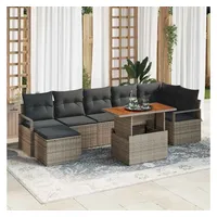 vidaXL Garten Essgruppe 8-tlg. Grau/Braun