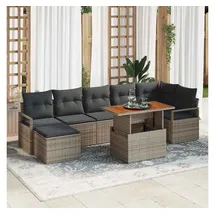 vidaXL Garten Essgruppe 8-tlg. Grau/Braun