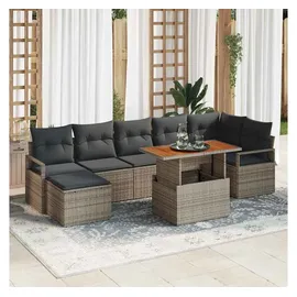 vidaXL Garten Essgruppe 8-tlg. Grau/Braun