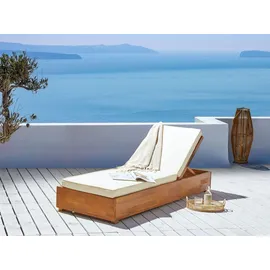 Beliani Gartenliege 200 x 63 x 23 cm Hellbraun