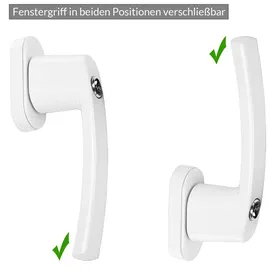 monzana MONZANA® Fenstergriffe Abschließbar mit Schloss Kindersicherung Silber 35mm Stiftlänge 2 Schlüssel Fensterbeschlag Balkon Türgriff Einbruchschutz