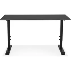Kadima Design Schreibtisch höhenverstellbar | 140x70 cm | Schwarz Kompakt Ergonomisch | Computertisch Holz-Metall
