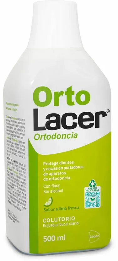 Mundspülung Lacer Ortolacer Kieferorthopädische Versorgung Neongrün 500 ml