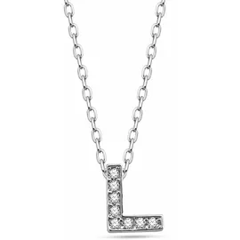dKeniz Kette mit Anhänger Buchstabe L 925 Sterling Silber weiß
