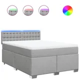 vidaXL Boxspringbett 140 x 200 cm Hellgrau