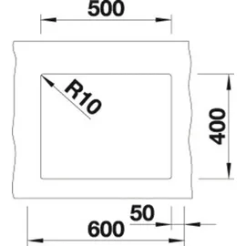Blanco Subline 500-U weiß + Handbetätigung + InFino