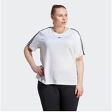 adidas Damen AEROREADY Train Essentials, 3-Streifen Kurzarm-T-Shirt, 3XL Übergröße Weiß/Schwarz