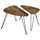 VASAGLE Couchtische-Set dreieckig abgerundet Spanplatte braun, 1 Set