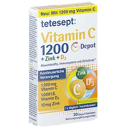Tetesept Vitamin C 1.200mg + Zink+D3 Depot Tabletten