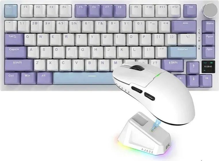 AJAZZ Gaming-Set – AK820 Pro 75%-mechanische Tastatur + AJ159 Pro kabellose Gaming-Maus, PAW3395-Sensor, Tri-Mode, RGB, US-Layout