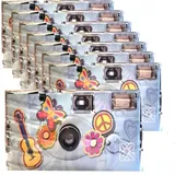 8X 1A PHOTO PORST Einwegkamera Edition Flower Power, Blumen und Schmetterling, mit Blitz, Batterien und Film (8er Pack, je 27 Aufnahmen)