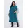 Ulla Popken Damen große Größen Übergrößen Plus Size Maxikleid, Animal, A-Linie, V-Ausschnitt, 3/4-Arm azurblau 58+ 847072746-58+ - 58-60