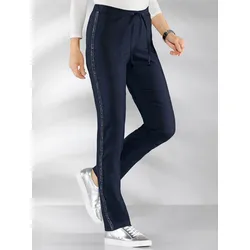 Stretch-Hose CLASSIC BASICS, Damen, Gr. 19, Kurzgrößen, blau (marine), 83% Polyester, 13% Viskose, 4% Elasthan, unifarben, lang, Hosen
