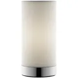 CASANOVA casa NOVA Tischlampe RONNY, Silbergrau - Weiß - Stoffschirm - Metall - H 20 cm