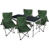 Mojawo Camping Set Campingtisch + 4 x Anglersessel Grün