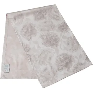 Tischläufer CURT BAUER "3458 Diana, mit filigran gezeichneten Pfingstrosen, Damast-Tischwäsche", beige (leinen), B:50cm L:140cm, Damast-Halbzwirn, Tischdecken, aus 100% Baumwolle, merzerisiert