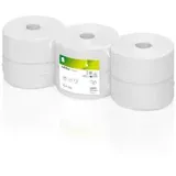 Wepa Satino Toilettenpapier 2-lagig, hochweiß, 317130 Jumborolle 2lg hw 380m 6 Rollen