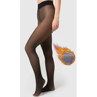 Nur Die Strumpfhose Warm & Transparent mit Innenfleece schwarz Gr. 44/48, 80 DEN