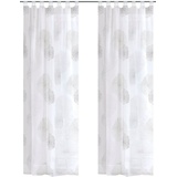 HOME WOHNIDEEN Vorhang RAWLINS, HOME WOHNIDEEN, Schlaufen (2 St), transparent, Voile, 2er Pack Schlaufenschal RAWLINS bedruckt grau 140 cm x 175 cm